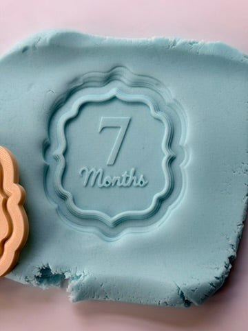7 Months Milestone Plaque 3D Deboss & Matching Cutter