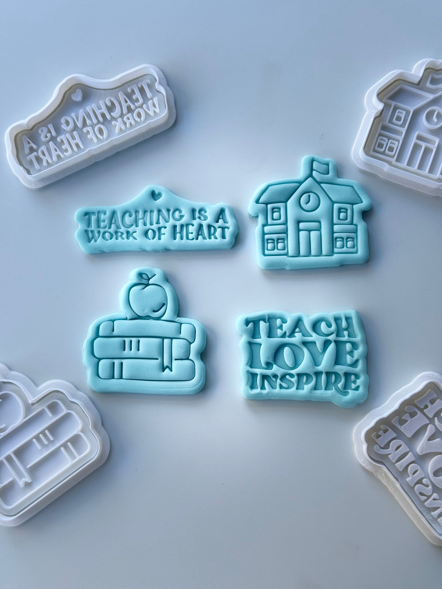 Teacher set cookie cutter and stamp 0653