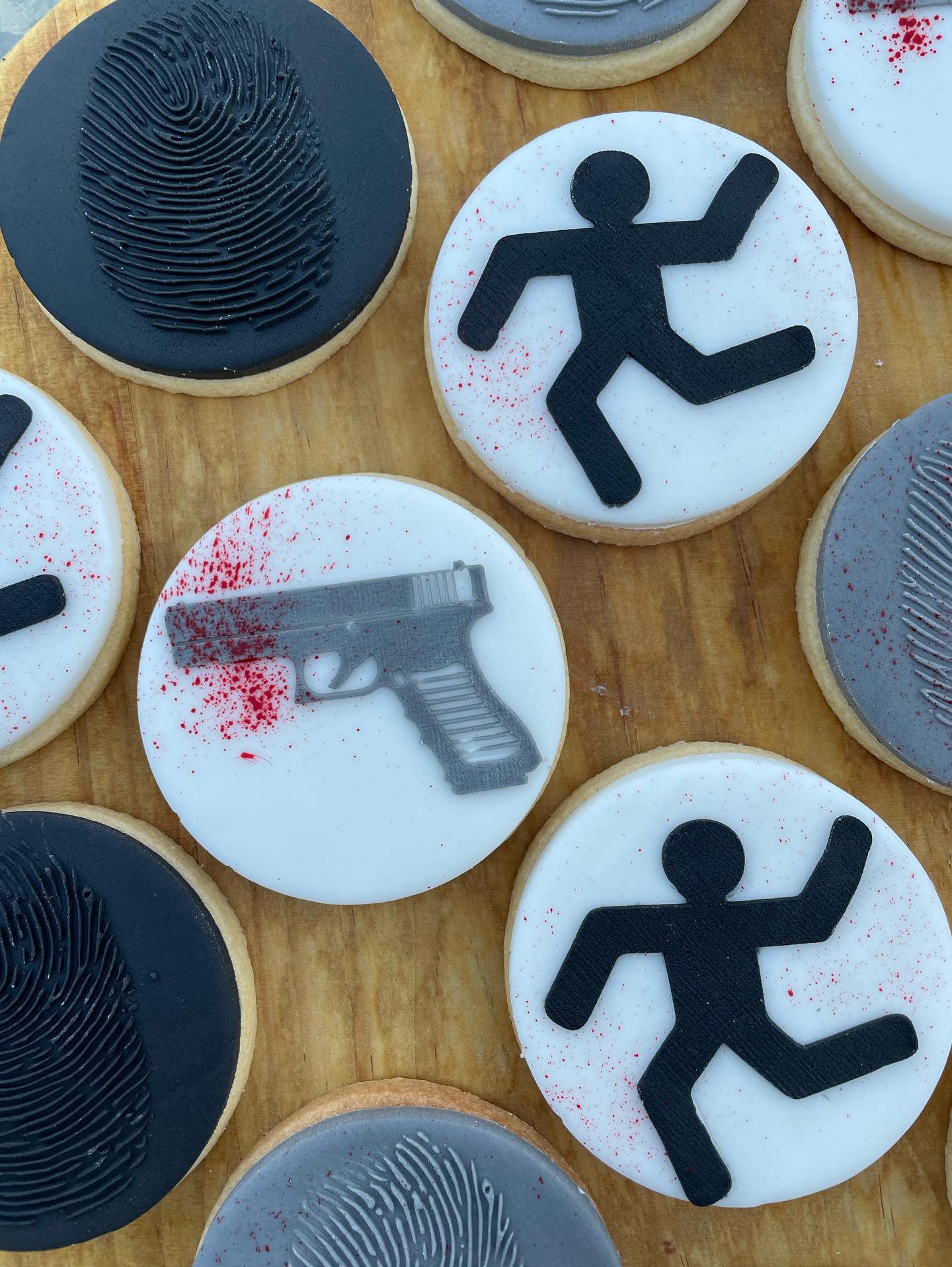 Murder chalk deboss MEG cookie cutters
