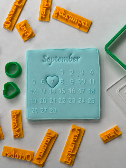 Calendar Date 28 or 29 days - debossing + cutters