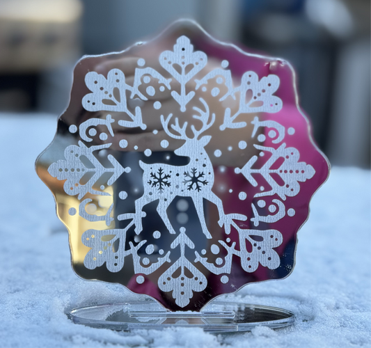 Christmas centrepiece for table - 11 cm high - decoration - snowflake