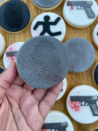 criminal crime fingerprint detective deboss MEG cookie cutters