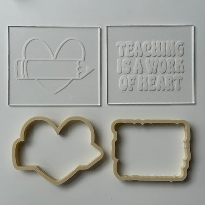Teacher collection Debossing + cutter (3) - Teaching is a work of heart M1050