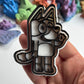 Blue cartoon-inspired Cookie Cutter + stamp
