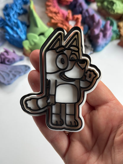 Blue cartoon-inspired Cookie Cutter + stamp