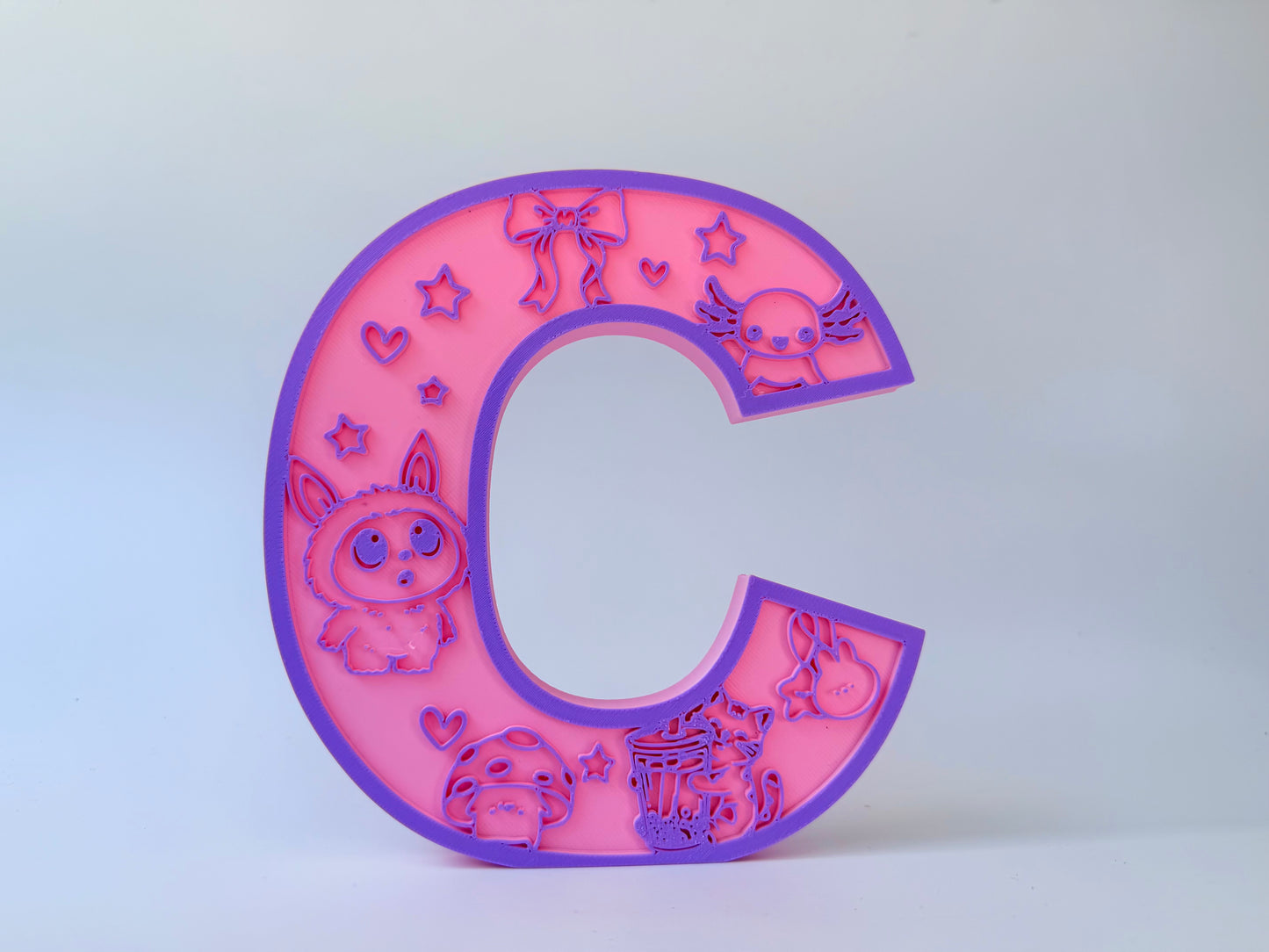 Personalised girls/doodles Letter Table and Wall Decoration