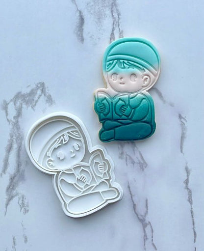 muslim boy - Ramadan / Eid stamp + cutter M1022