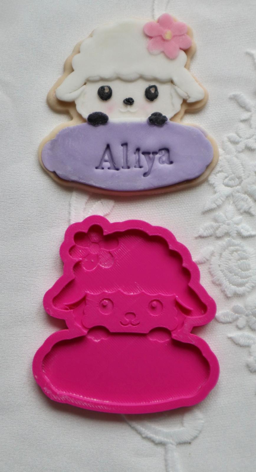 Sheep Name Plaque 3D deboss and matching cutter