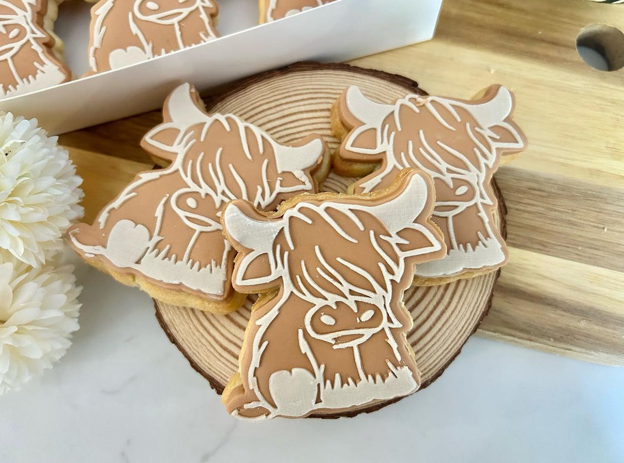 Highland Cow deboss + matching Cookie Cutter