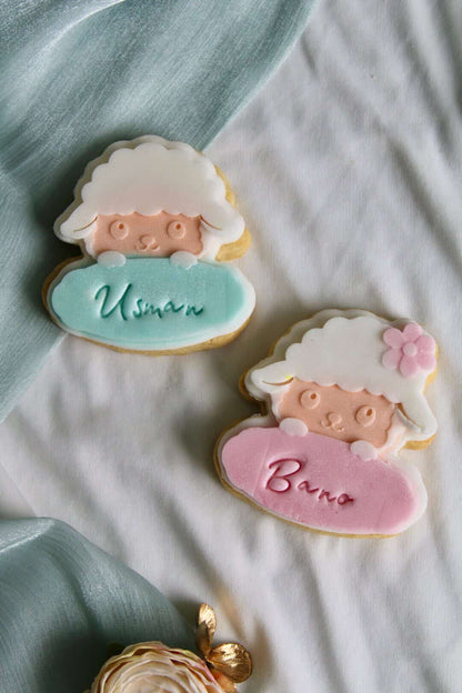 Sheep Name Plaque flower - 3D deboss and matching cutter