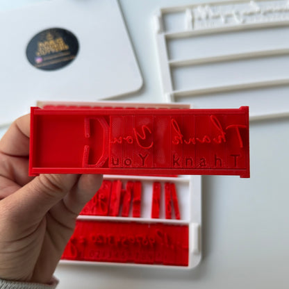 The signature font Alphabet letter stamp