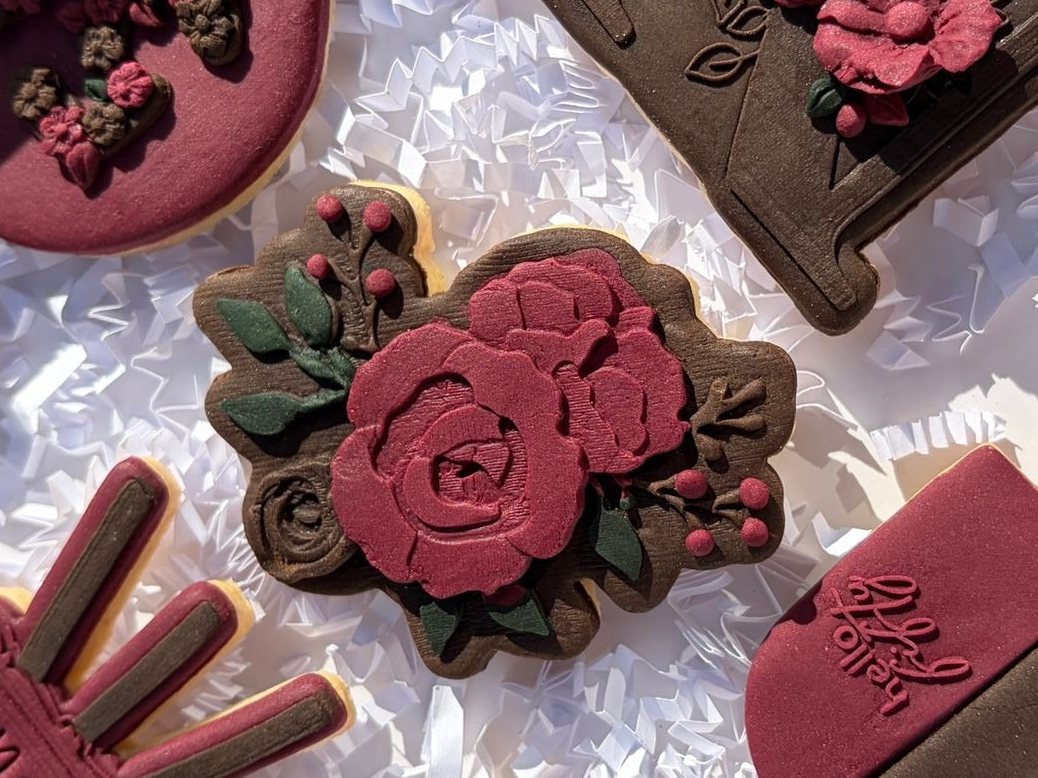 Floral roses 3D deboss and cutter