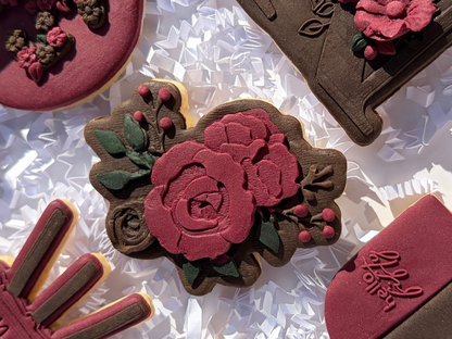 Floral roses 3D deboss and cutter