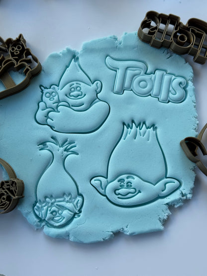 Trolls Set of 4 pcs Cookie Cutters Fondant Cupcake and Cake Decorating UK
