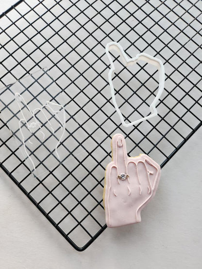 Wedding finger ring- debossing and matching cutter MEG cookie cutters