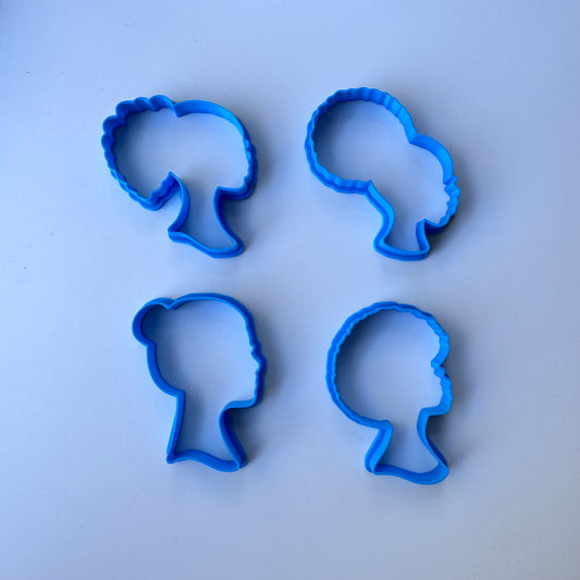 Set of 4 girl dool head -INSPIRED Cookie cutters