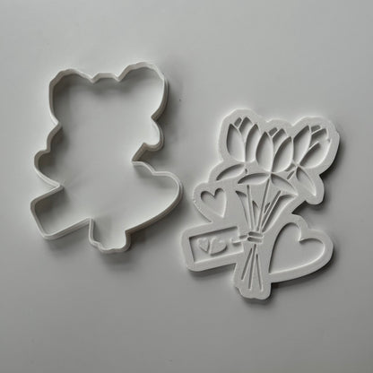 3D Bouquet flower - deboss and cutter