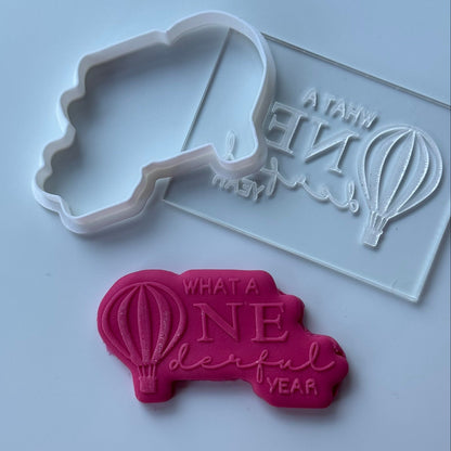 Hot air Balloon - What a onederful year - deboss + matching cutter M1004