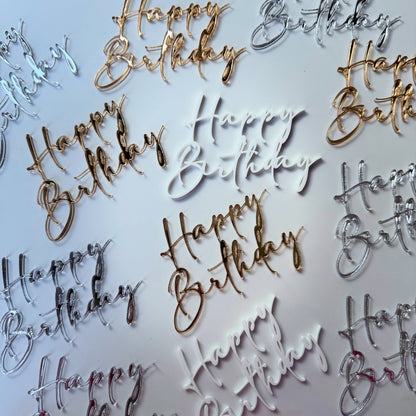 Set of 10 - Happy Birthday Cake Charm - acrylic any colour