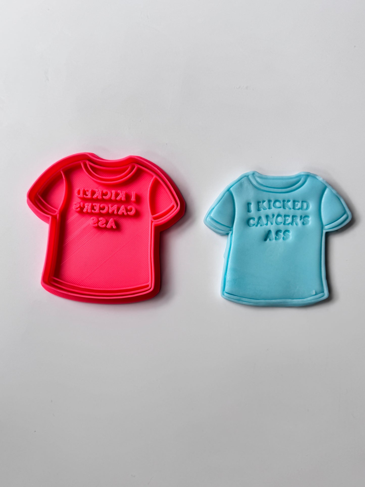 Breast cancer awareness cookie cutter and matching stamp