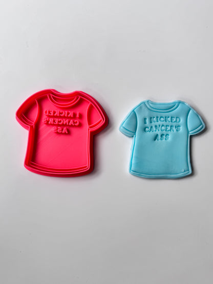 Breast cancer awareness cookie cutter and matching stamp