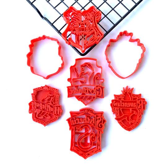 4 HOUSES + 1 Hog. Crest - Harry Potter-inspired Cookie Cutter MEG cookie cutters