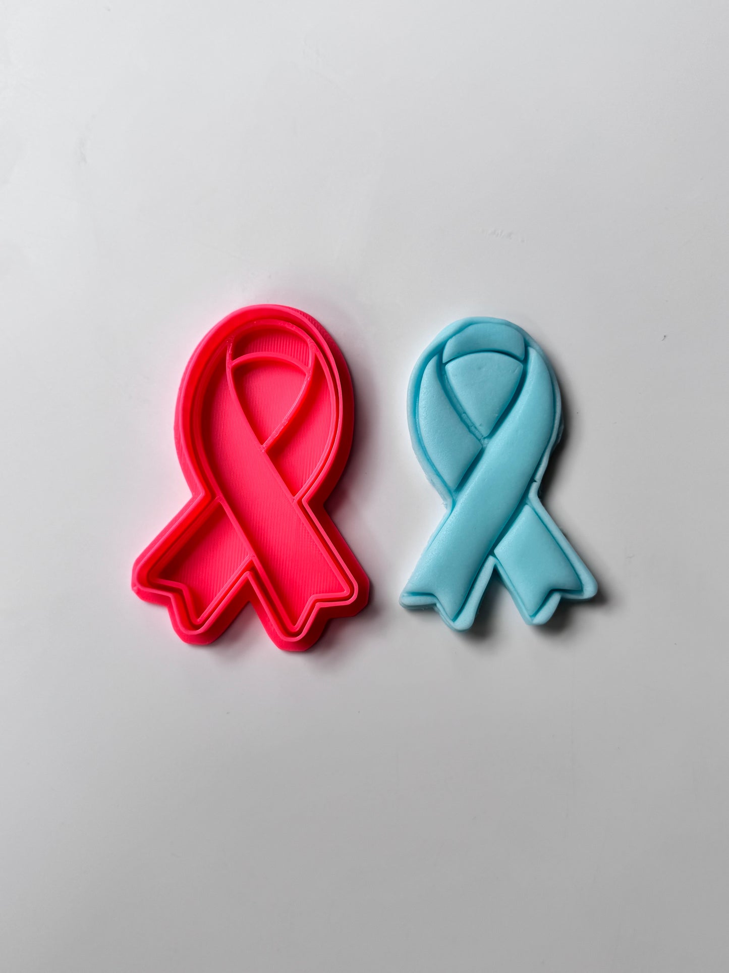 Breast cancer awareness cookie cutter and matching stamp