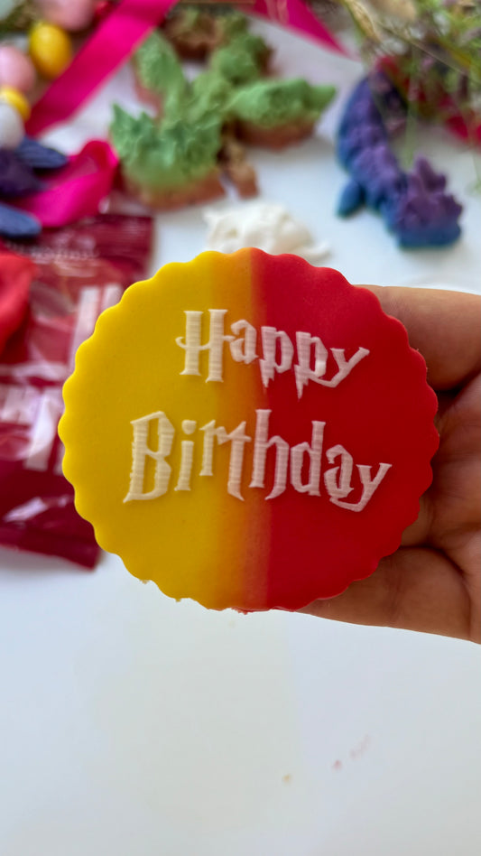 Happy Birthday disc deboss - Harry Potter-inspired