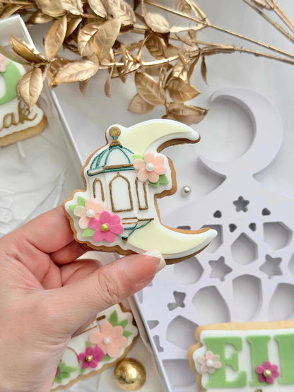 Crescent Lantern Floral moon Design - 3D deboss and matching cutter