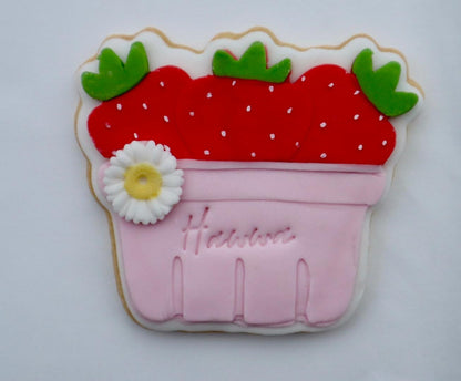 Strawberry Basket 3D deboss and matching cutter