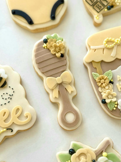 Bee theme - Floral Rattle - 3D deboss and cutter
