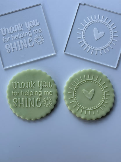 thank you for helping me shine + sun - 2 x deboss set