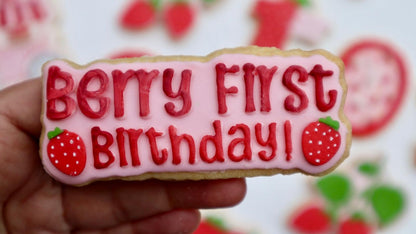 Berry first Birthday 3D deboss and matching cutter