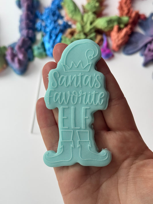 Christmas Santa's Favorite Elf deboss + matching cutter M1069