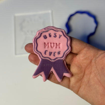 Rosette Badge - Best Ever - deboss and cutter