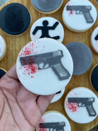 Murder gun deboss MEG cookie cutters