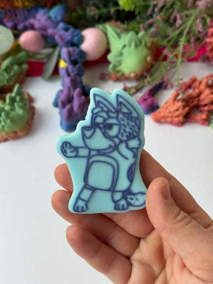 Blue dog cartoon-inspired  Deboss + matching cutter