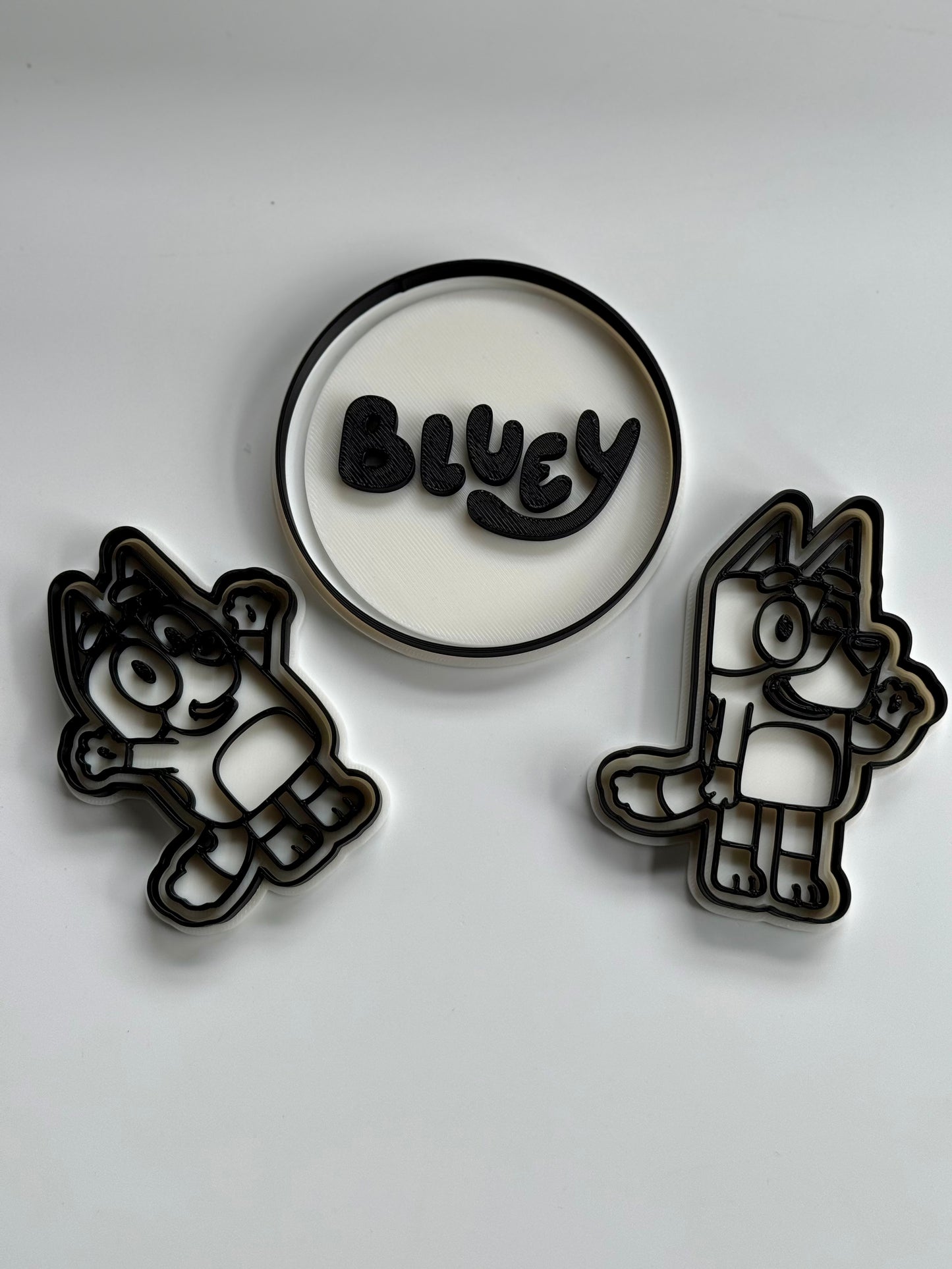 Blue cartoon-inspired Cookie Cutter + stamp
