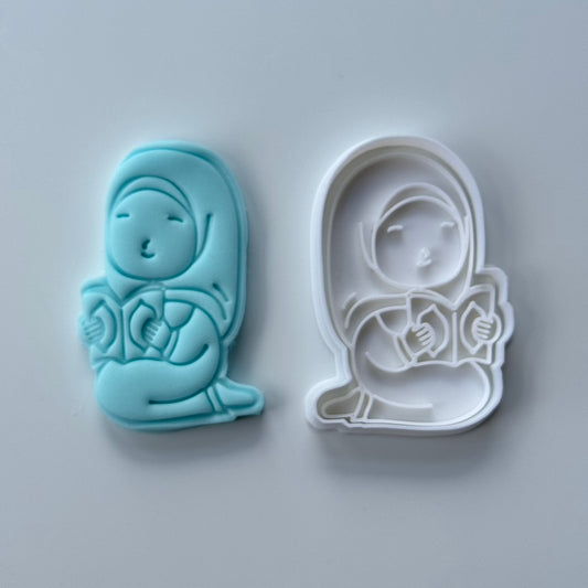 muslim girl - Ramadan / Eid stamp + cutter M1022