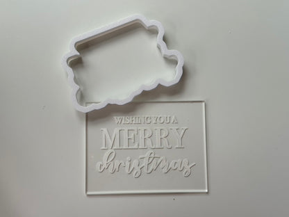 Wishing you a MERRY christmas - deboss + matching cutter M1033