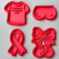 Breast cancer awareness cookie cutter and matching stamp