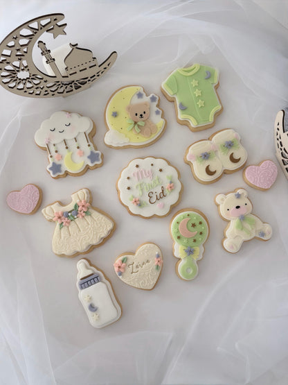 Baby Eid- Crescent Moon Baby Rattle - 3D deboss and matching cutter