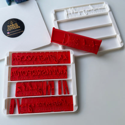 The signature font Alphabet letter stamp