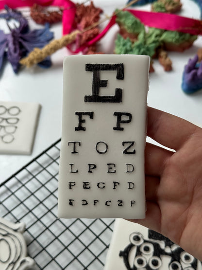 Snellen chart - eye test- Opticians - deboss and matching cutter