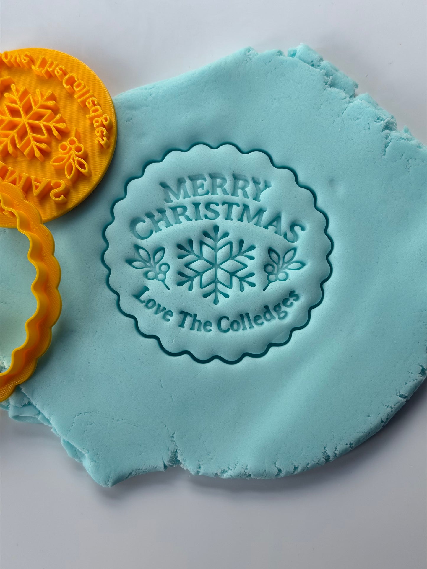 Personalised Merry Christmas Snowflake Stamp & Matching Cutter