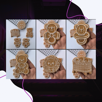 Teddy Bear box 5 Deboss and 4 cutter