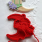 Crescent Lantern Floral moon Design - 3D deboss and matching cutter
