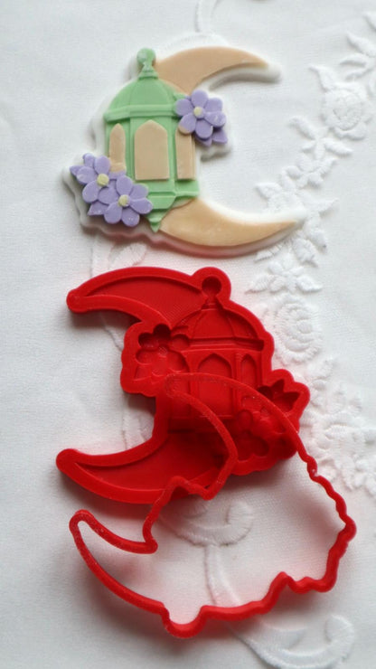 Crescent Lantern Floral moon Design - 3D deboss and matching cutter