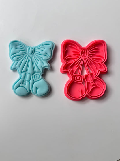 Breast cancer awareness cookie cutter and matching stamp