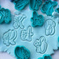 Flower Alphabet cookie cutter + stamp 0815_